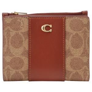 コーチ 財布 COACH レディース C8526 B4NQ4 シグネチャー キャンバス 二つ折り財布 タン/ラスト ウォレット SIGNATURE BIFOLD SNAP WALLET C8526-B4NQ4｜39surprise