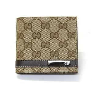 GUCCI グッチ メンズ財布 オリジナルGG メタルバー 小銭入れ付 二つ折り財布 ベージュ/ココア ≪2014AW≫ 233102 FAFXR 9643｜39surprise