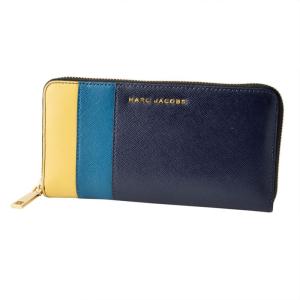 マークジェイコブス MARC JACOBS M0012045-409 Midnight Blue Multi サフィアノレザー 3配色 ラウンドファスナー長財布 Saffiano Standard Continental Wallet｜39surprise