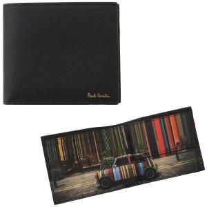 ポールスミス 財布 PAUL SMITH メンズ 小銭入れ付 二つ折り財布 ブラックミニクーパー マルチストライプ ウォレット M1A-4833-GCOVGA-79｜39surprise