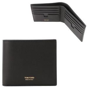 トムフォード 財布 TOM FORD メンズ Y0228 LCL158G 1N001 二つ折り財布（小銭入れ無し）ブラック ウォレット T LINE CLASSIC BIFOLD WALLET Y0228-LCL158G-1N001｜39surprise