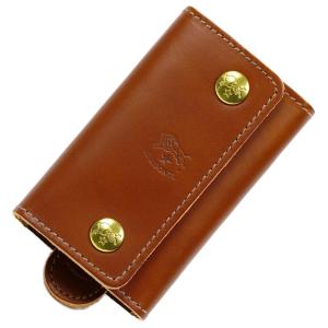 レア　イルビゾンテ　オーストリッチ エンボス キーケース　ブルー　牛革 IL BISONTE イルビゾンテ オーストリッチエンボスレザー キー