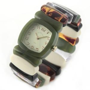 タイムウィルテル 腕時計 Time Will Tell タイムウイルテル モスグリーン＆レインボーカラー モダン＆ヴィンテージ風 Multi-MSRA
