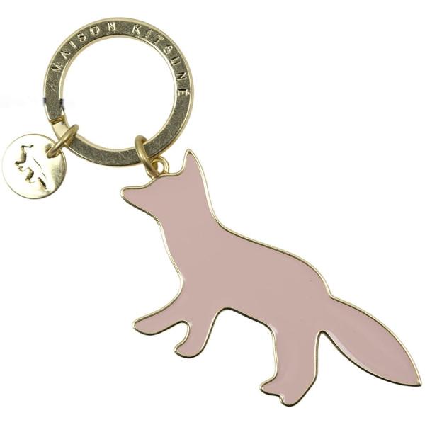 並行輸入品 メゾンキツネ キーリング キーホルダー キーチャーム ローズ ピンク系 ヴィンテージ調 ...