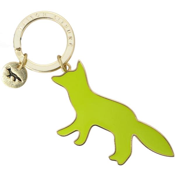 並行輸入品 メゾンキツネ キーリング キーホルダー キーチャーム ヴィンテージ調 ライトグリーン系 ...