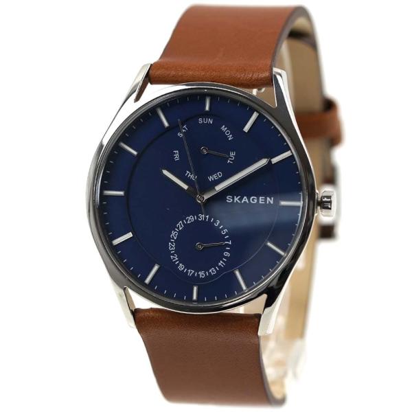 並行輸入品 スカーゲン 腕時計 メンズ ホルスト 日付 曜日 カレンダー ネイビー×ブラウン SKA...