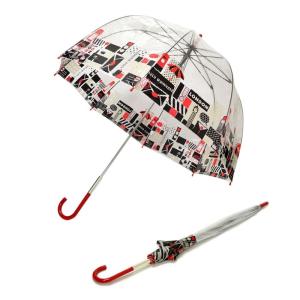 フルトン 傘 Fulton Birdcage-2 London Print 「Lulu Guinness」ルルギネス コラボモデル バードケージ ビニール傘 長傘 鳥かご型 ドーム型 L719-030387｜39surprise