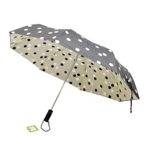 ケイトスペード Kate Spade 154855 black and cream deco dot travel umbrella ワンタッチ オートオープン 自動開き 折りたたみ傘 アンブレラ｜39surprise