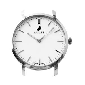 アレス 腕時計 メンズ ALLES wwas391h01d01 【日本製 クォーツ】 腕時計用ヘッド バーインデックス シルバー×ホワイト 39mm ヘッドのみ ベルト別売り｜39surprise