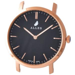 アレス 腕時計用ヘッド ALLES メンズ ユニセックス 日本製 ローズゴールド×ブラック 39mm ヘッドのみ ベルト別売り wwas393h02d08｜39surprise