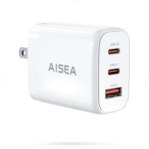 PD USB充電器 Aisea 65W GaN Type C 急速充電器 高速充電器 PD対応 USB-C×2 & USB A 3ポートGaN(窒化｜39SHOP