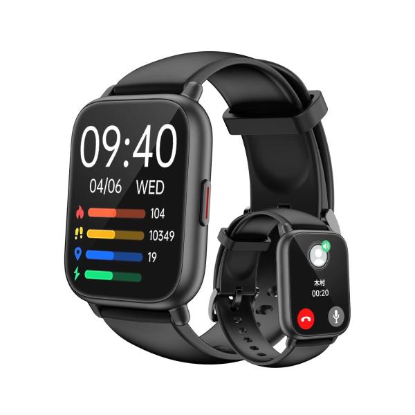 RUIMEN スマートウォッチ 通話機能付き Smart Watch iPhone アンドロイド対応...