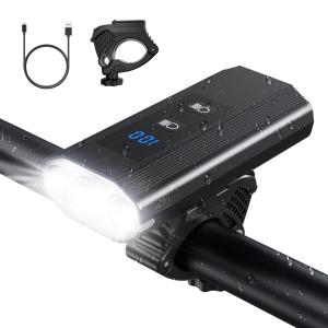 ENUOTEK 自転車 ライト 防水 アルミ合金製【5800mAh大容量 USB充電式】電池残量表示 自転車用ライト ヘッドライト 高輝度 1600
