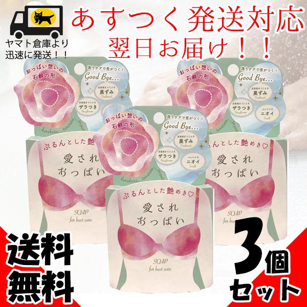 愛され おっぱい石鹸 ペリカン石〓 バストケア バストップケア 70g×3個セット 送料無料