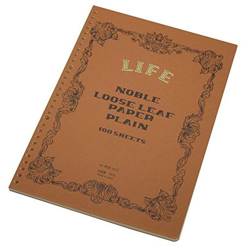 ライフ ノーブル ルーズリーフ 無地 A4 R75