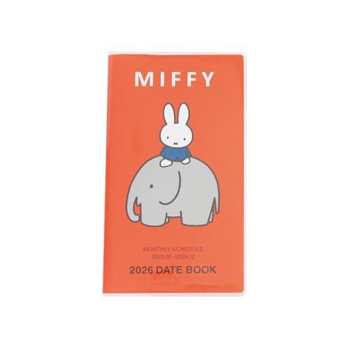 スクエア ミッフィー 手帳 2026年 マンスリー 赤 04BD-2R (2025年10月始まり)
