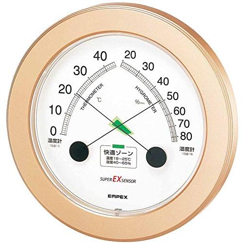 エンペックス気象計 温度湿度計 スーパーEX 温湿度計 壁掛け用 日本製 シャンパンゴールド EX-...