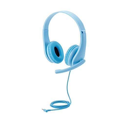 エレコム ヘッドホン 子供用 【 3.5mm接続 4極 】 回転式マイクアーム付き ライトブルー H...