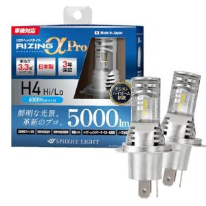 【けー】　スフィアライト　ライジングα H4 LED 6000K バイク用 LEDヘッドライト RIZINGアルファ H4 Hi/Lo 6000K 2年