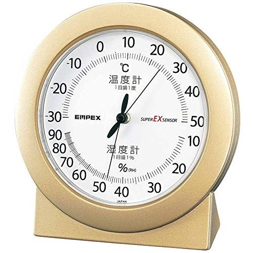 エンペックス気象計 温度湿度計 スーパーEX 温湿度計 置き用 日本製 シャンパンゴールド EX-2...
