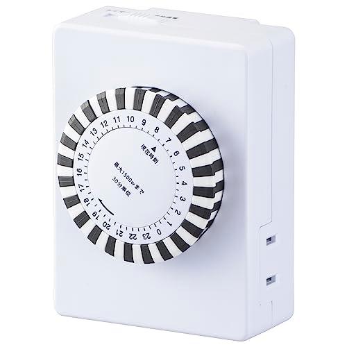 オーム(OHM) 電機 電源タイマー タイマー付きコンセント ギア式 30分単位 アナログ 24時間...