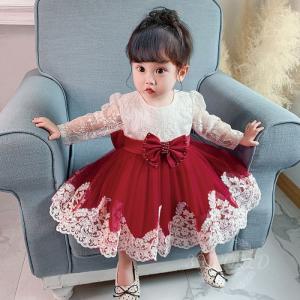 ベビードレス ドレス 子供 長袖 結婚式 撮影 子供ドレス