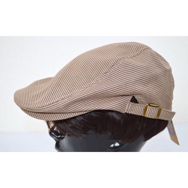 大きいサイズ 頭周61ｃｍ コットン マイクロ千鳥ハンチング 20075