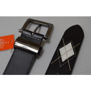 アーガイル ステッチ入ベルト 帯幅約4cm W...の詳細画像3