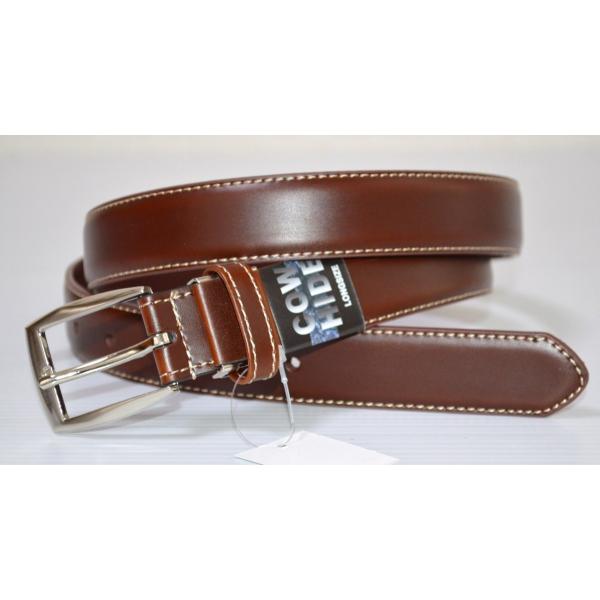 ロングサイズ COWHIDE ステッチ入りベルト 〜ウエスト110cmまで対応 P21