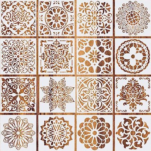 Rolin Roly 花柄 曼荼羅 製図用 テンプレート DIYスクラップ ステンシルシート絵画ホワ...