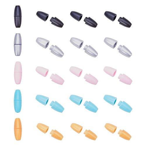 PH PandaHall 60個/セット 5色 プラスチック製 クラスプブレイクアウェイ留め金 DI...