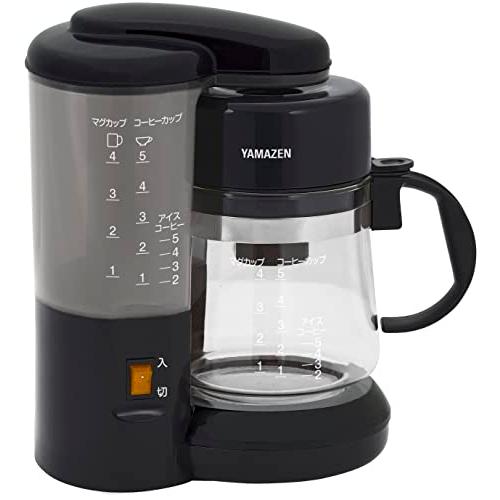 山善 コーヒーメーカー 650ml 5杯用 ドリップ式 アイスコーヒー 簡単操作 保温機能 水量目盛...