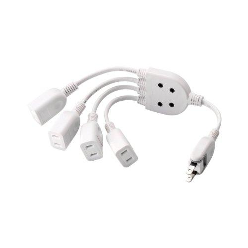 エレコム 電源タップ 0.2m ACアダプタ用電源延長コード 4個口 スイングプラグ ホワイト T-...