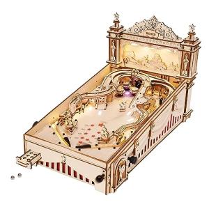 つくるんですR あんしん 日本語説明書付3D ウッドパズル遊園地シリーズ (ピンボール) 遊べる ゲームマシン 遊戯 レトロ 工作