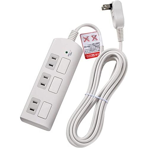 エルパ (ELPA) 耐雷フラットスイッチ付タップ 雷ガード 延長コード 3個口 3ｍ 125V 1...