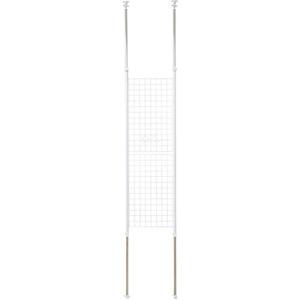 山善(YAMAZEN) 突っ張り パーテーション (ワイヤータイプ) 幅45×奥行5×高さ166.5-295.5cm (フック4個付き) 壁掛け
