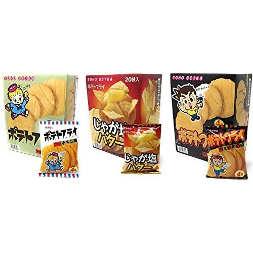 東豊製菓 ポテトフライ 3種セットフライドチキン＆じゃが塩バター＆カルビ焼き 各11g×20袋 計6...