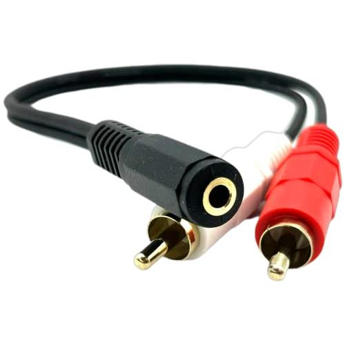 オーディオ分配ケーブル(3.5mmステレオ(メス)とRCA(オス)×2) 0.2m