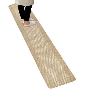 オカ(OKA) 優踏生洗いやすい キッチンマット 約45cm×270cm ベージュ (洗える 軽量 滑り止め クッション)