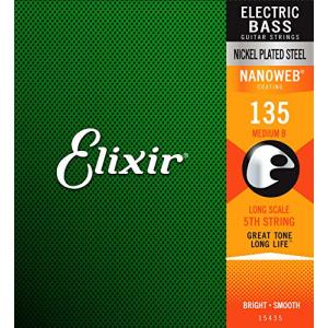 Elixir エリクサー ベースバラ弦 NANOWEB ニッケル 5弦用 Long Scale .135 #15435 【国内正規品】｜3c-online