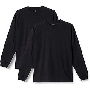 ヘインズ  ビーフィー ロングスリーブ Tシャツ ロンT 長袖 2枚組 BEEFY-T 綿100% 肉厚生地 無地 H5186-2 メンズ ブ｜3c-online