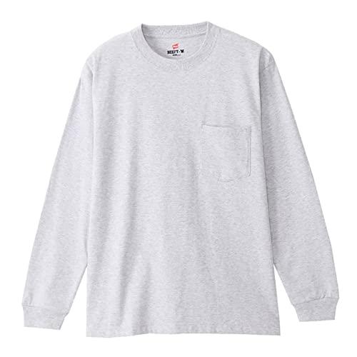 ヘインズ  ロングTシャツ 綿100% ロングスリーブポケットTシャツ ビーフィー H5196 メン...