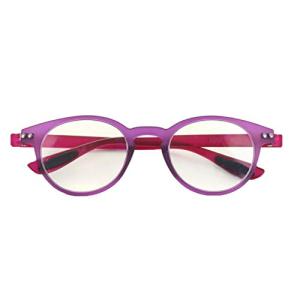 老眼鏡 ブルーライトカット 携帯 軽量 おしゃれ ボストン colorfulook パープル 度数+1.00 (カラフルック 軽量 形状記憶 フ｜3c-online