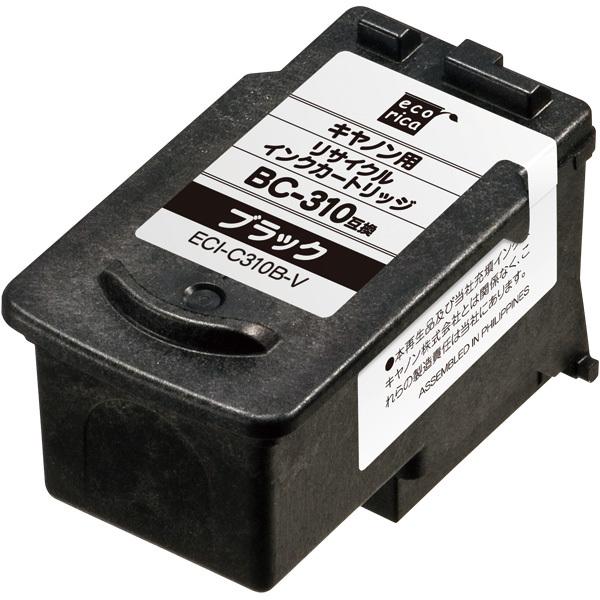 【メーカーお取り寄せ】エコリカ BC-310対応　リサイクルインク ブラック　ECI-C310B-V