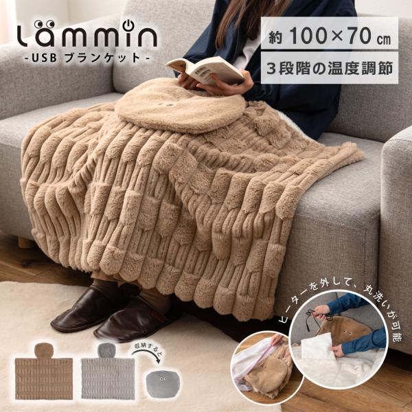 ブランケット USBブランケット ひざ掛け 電気ブランケット リモコン付き 100×70cm カバー...