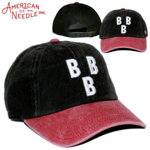AMERICAN NEEDLE キャップ メンズ 帽子 ブランド ローキャップ ユニセックス ストリート カジュアル ARCHIVE SMU694A 2023 ブラック/レッド フリーサイズ｜3direct