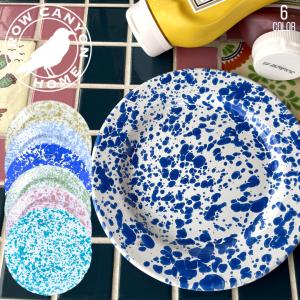 CROW CANYON HOME ホーロー お皿 サラダプレート サステナブル 食器 クロウキャニオンホーム FLAT SALAD PLATE 20cm D99｜3direct