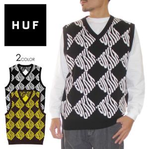 HUF ハフ ベスト ニット 総柄 ブランド おしゃれ skate sk8 ストリート