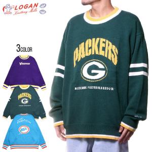 LOGAN KNITTING MILLS ローガン セーター ブランド メンズ レディース NFL CREWNECK PULLOVER KNIT W/POCKET LOGAN-NFL07 / LOGAN-NFL08｜3direct