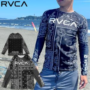 RVCA ルーカ RVCA ルーカ メンズ ラッシュガード 長袖 トレーニング サーフ ストリート ブランド BIG RVCA BANDANA RASHGUARD BD041-857｜3direct